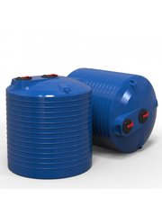 Емкость Europlast 5000 л для ДТ, ГСМ, удобрений вертикальная Ø 186*216 см синяя (две горловины)