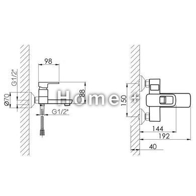 Смеситель для ванны Lidz Wawel 006 (c душевым гарнитуром) (k35) LDWAW006CRM45388 Chrome SD00051512 фото