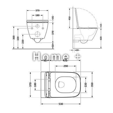 Унітаз підвісний Qtap Gemini безобідковий із сидінням Soft-close QT2533076EUQW SD00051554 фото