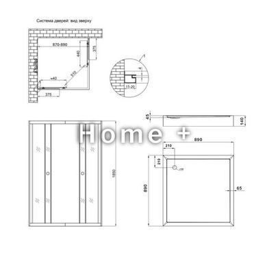 Душова кабіна Lidz Wawel SC90x90.SAT.LOW.FR, скло Frost 4 мм + Lidz Душовий піддон KAPIELKA ST90x90х14 SD00051441 фото