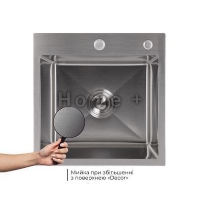 Мийка для кухні інтегрована Lidz Handmade H4545H Decor Honeycomb 2,5/0,5 мм LDH4545HDEC49437 SD00055561 фото