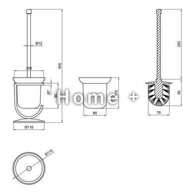 Ёршик Lidz Oreo 0503 напольный (матовое стекло) LDORE0503CRM22324 Chrome SD00028421 фото