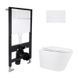 Готовое решение Qtap для ванной комнаты: подвесной унитаз Swan Rimless 520x360x320 + комплект инсталляции Standard (линейная