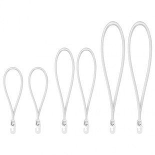Набір гумових шнурів із гачком, 18 см, 25 см, 40см, PVC BUNGEE CORD HOOK, BCH3-04SET1WH-B Польша 1354291193 фото