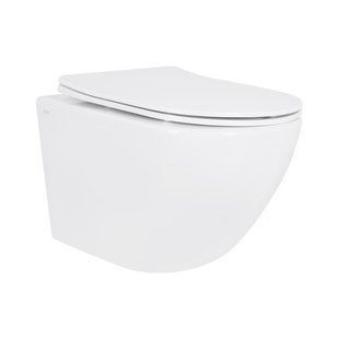 Унітаз підвісний Jay Rimless 485&times;360&times;320 мм, White, із сидінням Slim Duroplast/ Soft-close/Quick Relase QT07335177RW Qtap SD00054231 фото