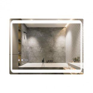 Зеркало Qtap Mideya 800х600 с LED-подсветкой Touch, с антизапотеванием, с часами, диммером, рег. яркости SD00051755 фото