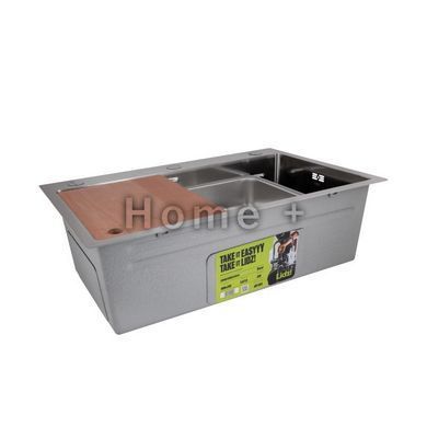 Мийка для кухні інтегрована Lidz Handmade H6845H Decor Honeycomb 3,0/1,0 мм LDH6845HDEC49444 SD00055568 фото