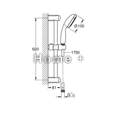 Душовий набір Grohe 26162001 New tempesta 100, 2 режими струменя, хром 2024643434 фото