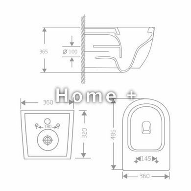 Унитаз подвесной Jay Rimless 485&times;360&times;320 мм, White, с сиденьем Slim Duroplast/ Soft-close/ Quick Relase QT07335177RW Qtap SD00054231 фото