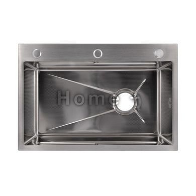 Мийка для кухні інтегрована Lidz Handmade H6845H Decor Honeycomb 3,0/1,0 мм LDH6845HDEC49444 SD00055568 фото