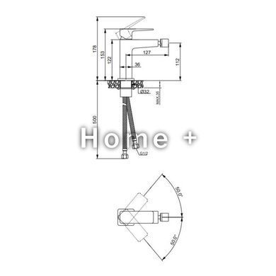 Змішувач латунний для біде Lidz Orion 001AF (k25) LDORI001AFCRM48095 Chrome SD00054219 фото