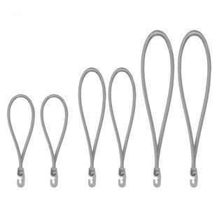 Набір гумових шнурів із гачком, 18 см, 25 см, 40 см, PVC BUNGEE CORD HOOK, BCH3-04SET1GY-B Польща 1354291194 фото