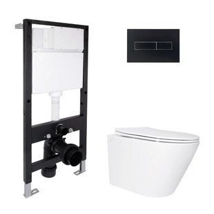 Готовое решение Qtap для ванной комнаты: подвесной унитаз Swan Ultra Quiet 520x360x320 + комплект инсталляции Standard (линейная SD00057768 фото