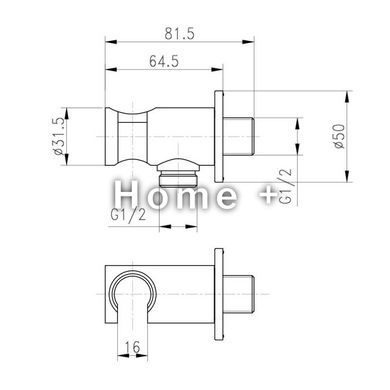 Під'єднання з тримачем для шланга Qtap Spojecti округле QTCRMBH030 Chrome SD00035718 фото