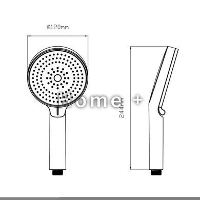 Лійка для ручного душу Qtap Rucni D 130 мм округла QTRUC125BLM45951 Black Matt SD00052075 фото