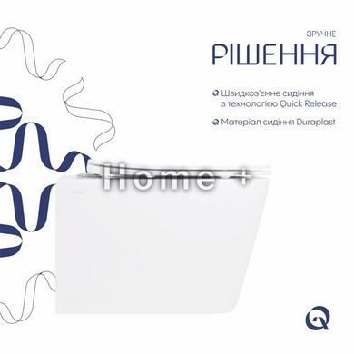 Унитаз подвесной Crow Rimless 485х340х330 мм, White, с сиденьем Slim Duroplast/ Soft-close/ Quick Release QT05335171RW Qtap SD00054228 фото