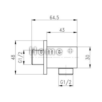 Акційний набір Qtap 1+1=3: Під'єднання для шланга Spojeni Matt Black, прямокутне QT809810842857NB SD00056276 фото