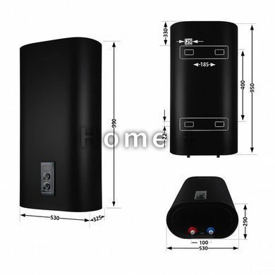 Водонагрівач електричний Thermo Alliance 80 л, Black, плоский, вертикальний, сухий ТЕН 2 кВт (0,8 + 1,5,2) SD00054043 фото