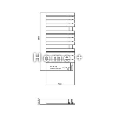 POPSE-50/90C31 POPS ELECTRO Рушникосушка електрична, колір чорний мат, з чорним теном 2024606545 фото