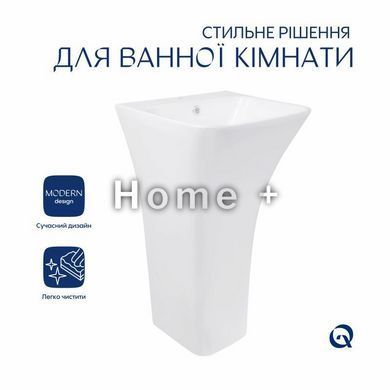 Комплект Qtap Crow: Раковина напольная моноблок 450x435x835 мм White + Донный клапан PU02O SD00053445 фото