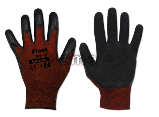 Перчатки защитные FLASH GRIP RED латекс, размер 8, блистер, RWFGRD8