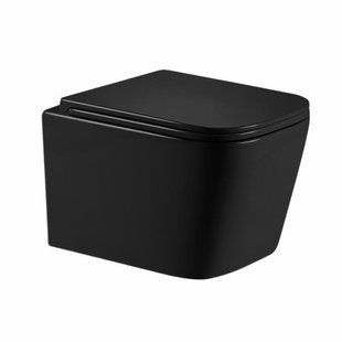 Унітаз підвісний Qtap Crow Ultra Quiet 485&times;340&times;290 мм, Matt Black, із сидінням Slim Duroplast/Soft-close/ Quick Release SD00054229 фото