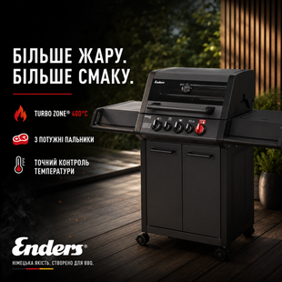 Газовий гриль Enders MONROE PRO 3 SIK Turbo - SHADOW 17,6 кВт 8381К 2381136517 фото