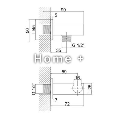 Під'єднання з тримачем для шланга Qtap Spojecti прямокутне QTCRMBH130 Chrome (Fixsit) SD00035719 фото