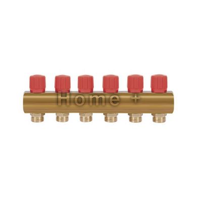 Колектор Icma з регулювальними вентилями 1" 6 виходів No1105 (Red)