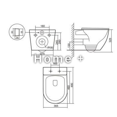 Унитаз подвесной Robin Ultra Quiet 490&times;365&times;325&nbsp;мм, Marble, с сиденьем Slim Duroplast / Soft-close / Quick Release QT13332381АSMR SD00054281 фото