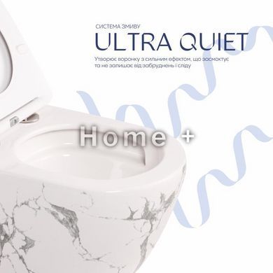 Унитаз подвесной Robin Ultra Quiet 490&times;365&times;325&nbsp;мм, Marble, с сиденьем Slim Duroplast / Soft-close / Quick Release QT13332381АSMR SD00054281 фото