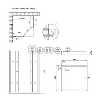 Душова кабіна Lidz Wawel SC90x90.SAT.LOW.GR, скло тон. 4 мм + Lidz Душовий піддон KAPIELKA ST90x90х14 SD00051442 фото