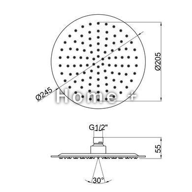 Лійка для верхнього душу Lidz (CRM) 51 10 103 25, &Oslash;25 см SD00043621 фото
