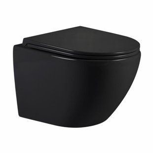 Унітаз підвісний Qtap Jay Ultra Quiet 485х360х320 мм, Matt Black, сидінням Slim Duroplast/ Soft-close/ Quick Relase QT07335177MB SD00054232 фото