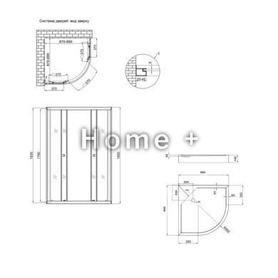 Lidz Набор: Душевая кабина Latwa SC90x90.SAT.LOW.DGR, полукруглая, стекло тонированное 4&nbsp;мм + Душевой поддон Kapielka ST90x90x14 SD00055614 фото
