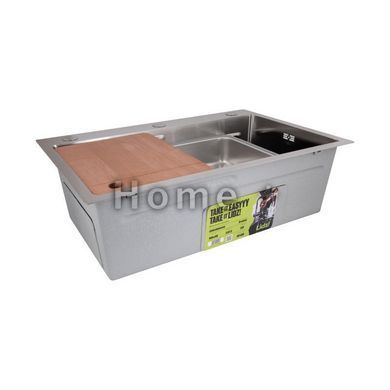 Мийка для кухні інтегрована Lidz Handmade H6845 Brushed Steel 3,0/1,0 мм LDH6845BRU49455 SD00055579 фото