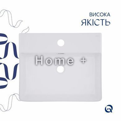 Комплект Qtap Nando LT: Раковина подвесная прямоугольная 500х420х120 мм White + Донный клапан PU02O SD00053447 фото