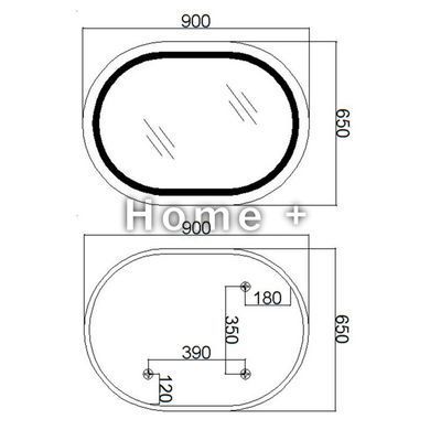 Зеркало Qtap Gemini 650х900 с LED-подсветкой Touch, с антизапотеванием, с диммером, рег. темп. цвета SD00052320 фото