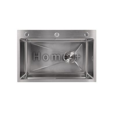 Мийка для кухні інтегрована Lidz Handmade H6845 Brushed Steel 3,0/1,0 мм LDH6845BRU49455 SD00055579 фото
