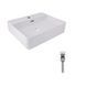 Комплект Qtap Nando LT: Раковина подвесная прямоугольная 500х420х120 мм White + Донный клапан PU02O