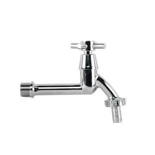 Кран вентильный РЗ 1/2", штуцер под шланг 3/4", латунь/никель, CROSS HANDL LONG, GKK0T123413L GKK0T123413L фото