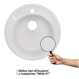 Кухонна мийка Lidz D510/200 WHI-01 (LIDZWHI01D510200) SD00039821 фото
