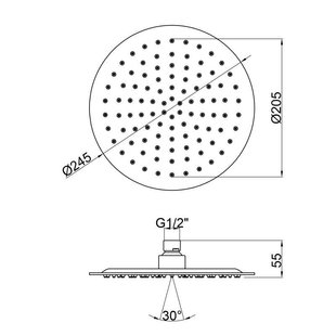 Лійка для верхнього душу Lidz (CRM) 51 10 103 25, Ø25 см SD00043621 фото