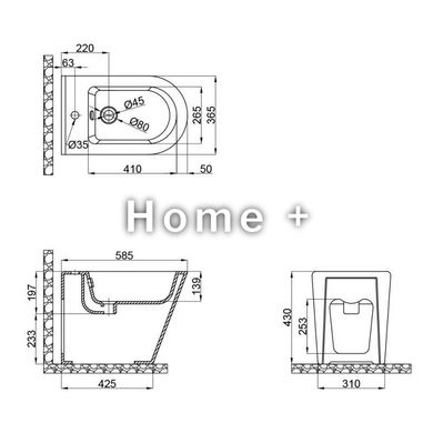 Біде підлогове Qtap Scorpio 530x360x395 White QT14441003CW SD00042532 фото