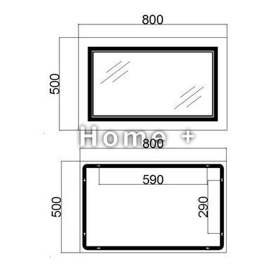 Зеркало Qtap Cardinal 500х800 с LED-подсветкой Touch, с антизапотеванием, с диммером, рег. темп. цвета SD00052322 фото