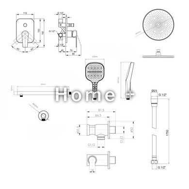 Комплект для душа Qtap Stenava: Смеситель QTST6245102DC+Душ. SD00053807 фото
