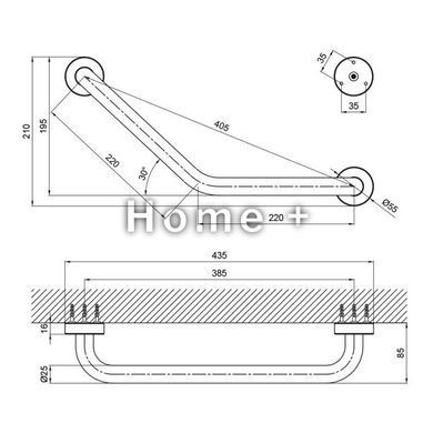 Поручень для ванны Lidz (CRM) 121.03.02 SD00028416 фото