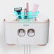 Дозатор зубной пасты держатель зубных щеток для ванной Ecoco семейный диспенсер (розовый) (SUN3971)
