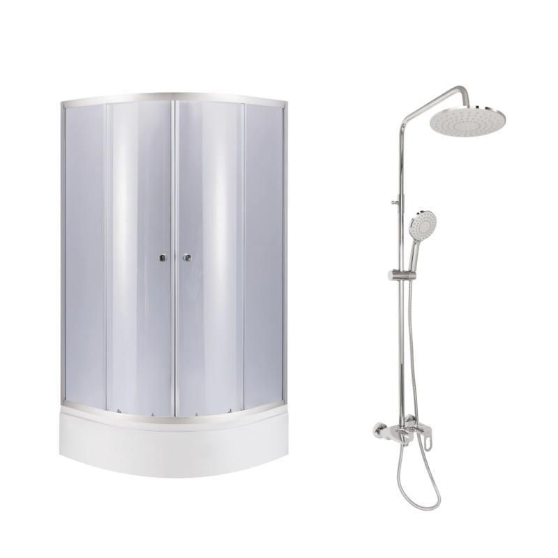 Комплект для душевой Latwa: Душевая кабина LLSC9090SATMIDGR2SET+Душевая система на 3 потребителя SD00054441 фото