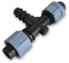 Тройник капельная лента х2/соединитель для трубки 16мм, DSTA03-16L